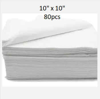 Disposable Face Tissues, 80pcs, 60GSM, Size 10" x 10"