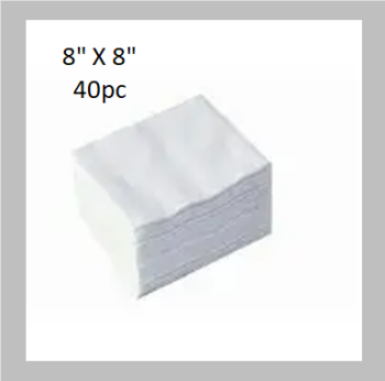 Disposable Face Tissues, 40pcs, 60GSM, Size 8" x 8"