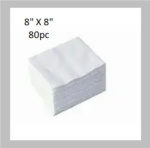 Disposable Face Tissues, 80pcs, 60GSM, Size 8" x 8"