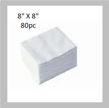 Disposable Face Tissues, 80pcs, 60GSM, Size 8" x 8"