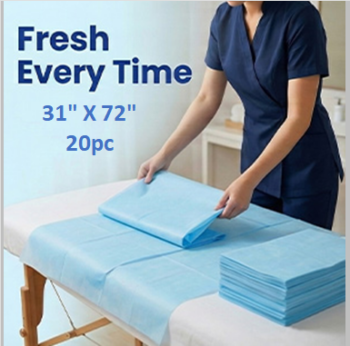 Disposable Bed Sheet, 20pcs, Size 42" x 84", 25GSM