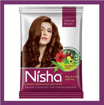 Nisha Hair Color Powder 25 G Brown